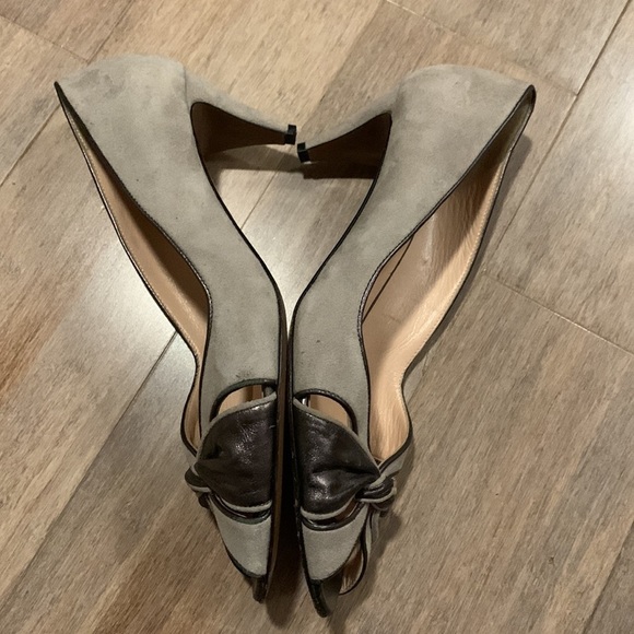 HOBBS Women’s Gray Due Tie Knot Peep Toe Heels size 41 US 9.5- vintage look - Picture 8 of 16